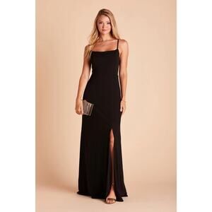 1200 NWT Birdy Grey Ash Crepe Bridesmaid Dress Cowl Neck Dress Black Size Large